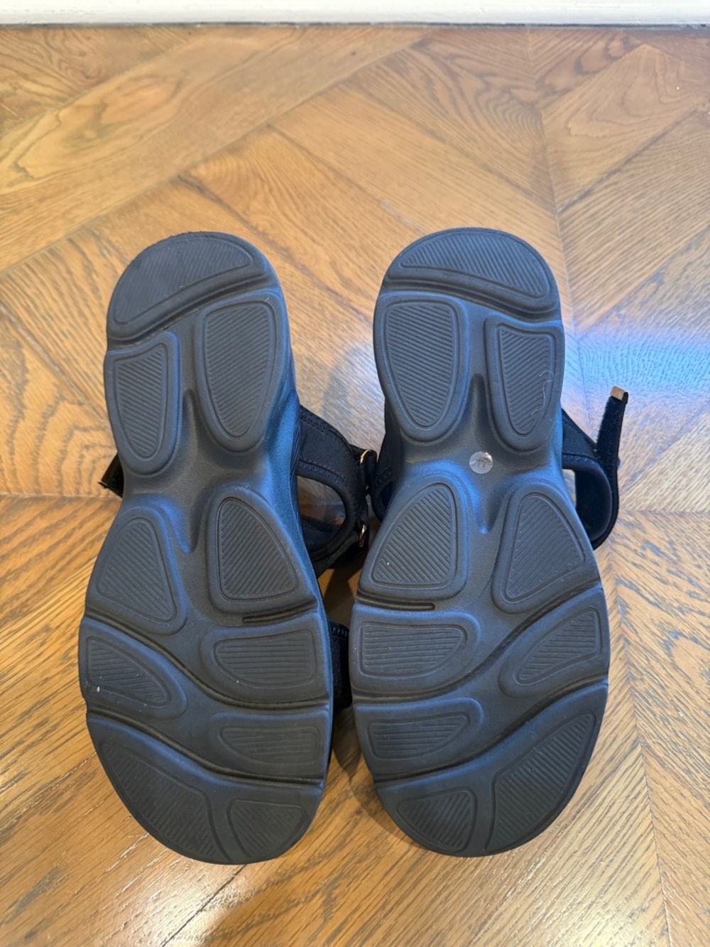 Women's Black Adjustable Strap Sandals - Picture 3 of 4